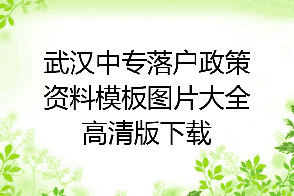 武汉中专落户政策资料模板图片大全高清版下载