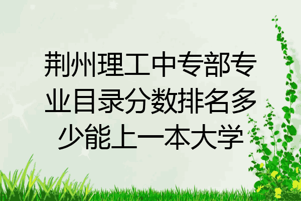 荆州理工中专部专业目录分数排名多少能上一本大学