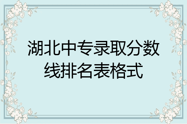 湖北中专录取分数线排名表格式