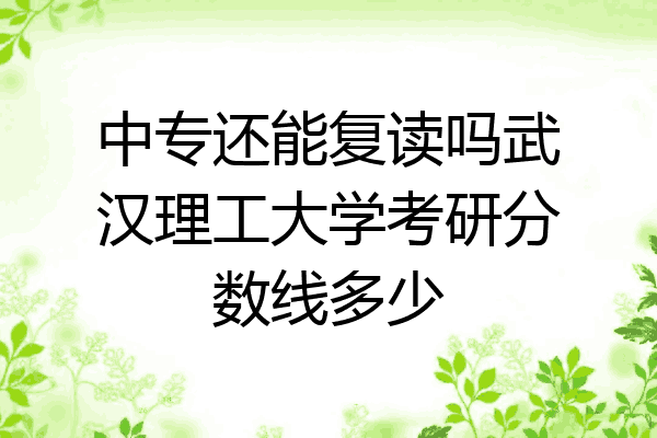 中专还能复读吗武汉理工大学考研分数线多少