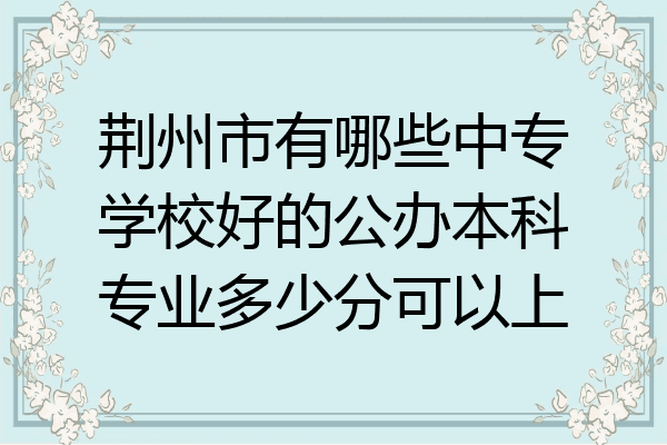 荆州市有哪些中专学校好的公办本科专业多少分可以上