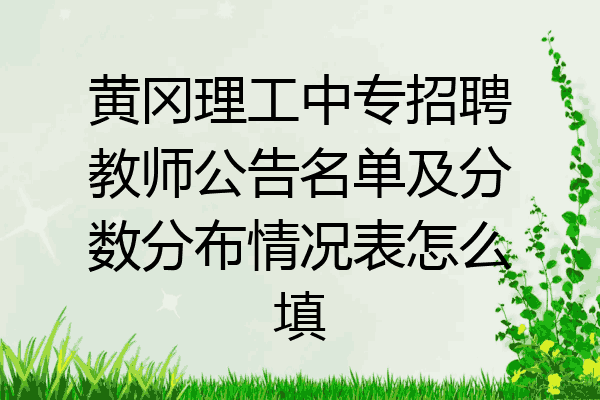 黄冈理工中专招聘教师公告名单及分数分布情况表怎么填