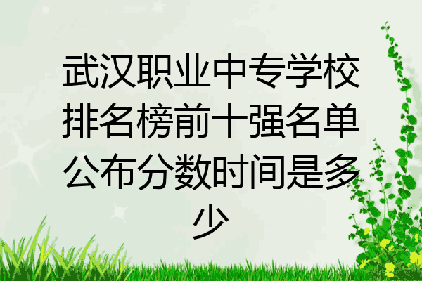 武汉职业中专学校排名榜前十强名单公布分数时间是多少