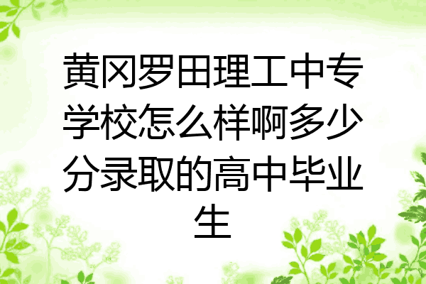 黄冈罗田理工中专学校怎么样啊多少分录取的高中毕业生