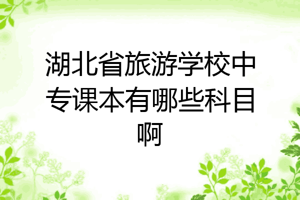 湖北省旅游学校中专课本有哪些科目啊