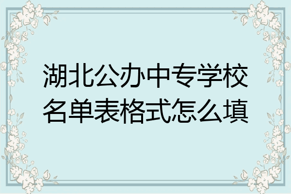 湖北公办中专学校名单表格式怎么填