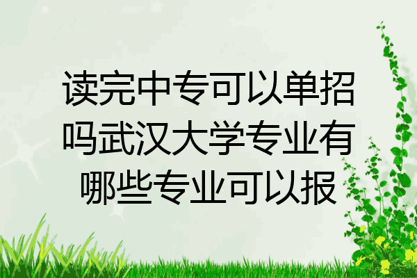 读完中专可以单招吗武汉大学专业有哪些专业可以报
