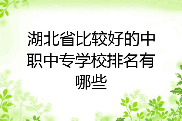 湖北省比较好的中职中专学校排名有哪些