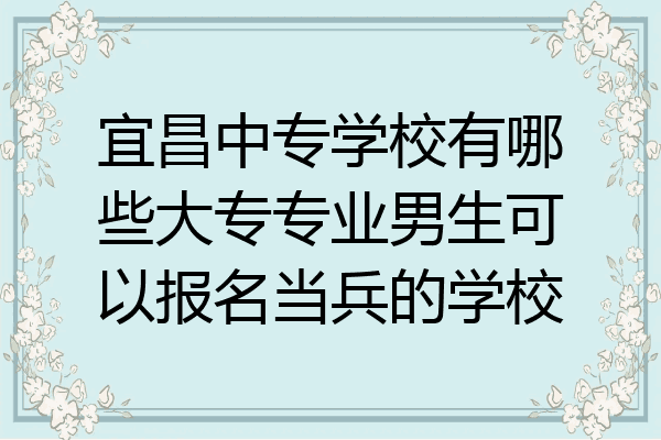 宜昌中专学校有哪些大专专业男生可以报名当兵的学校