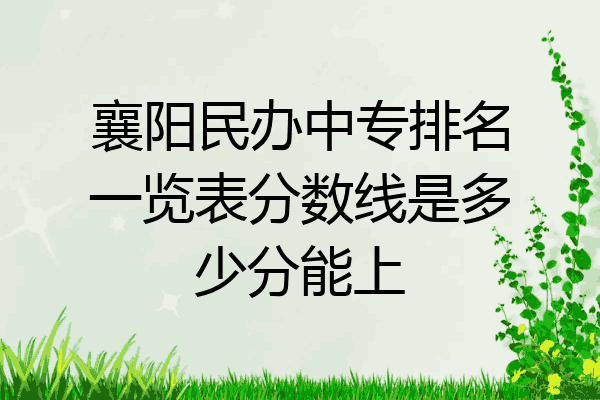 襄阳民办中专排名一览表分数线是多少分能上