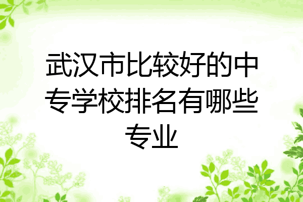 武汉市比较好的中专学校排名有哪些专业