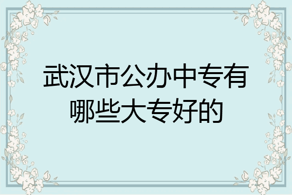 武汉市公办中专有哪些大专好的