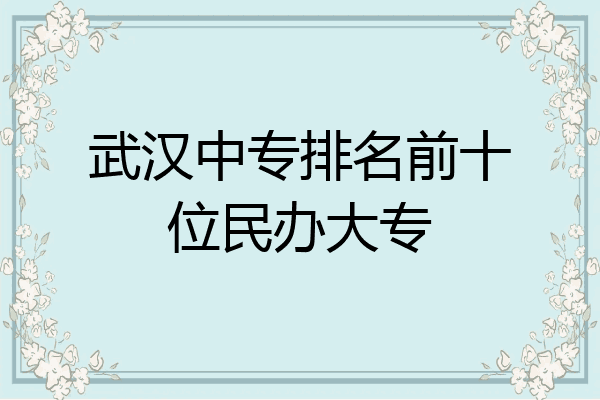 武汉中专排名前十位民办大专