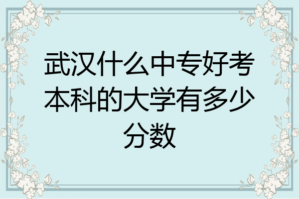 武汉什么中专好考本科的大学有多少分数