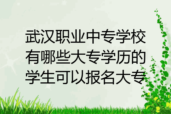 武汉职业中专学校有哪些大专学历的学生可以报名大专