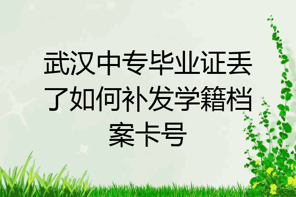 武汉中专毕业证丢了如何补发学籍档案卡号