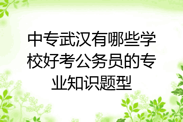 中专武汉有哪些学校好考公务员的专业知识题型