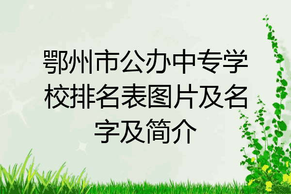 鄂州市公办中专学校排名表图片及名字及简介