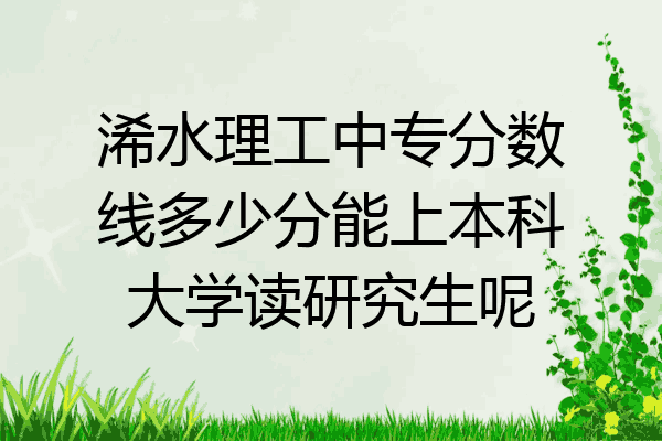 浠水理工中专分数线多少分能上本科大学读研究生呢
