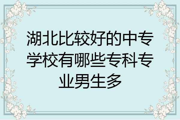 湖北比较好的中专学校有哪些专科专业男生多