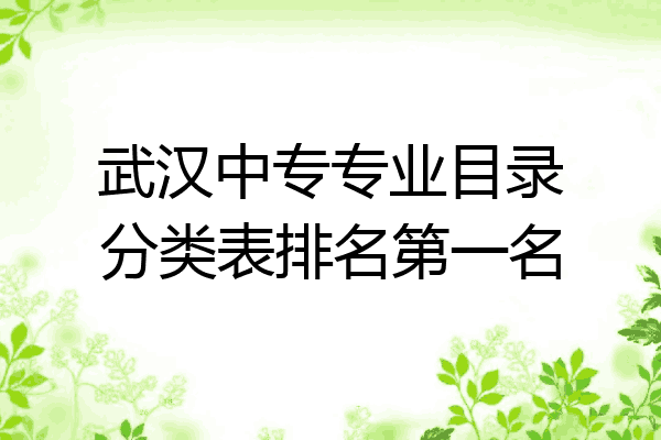 武汉中专专业目录分类表排名第一名