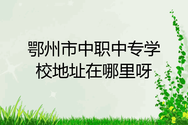鄂州市中职中专学校地址在哪里呀