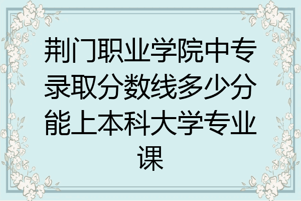 荆门职业学院中专录取分数线多少分能上本科大学专业课