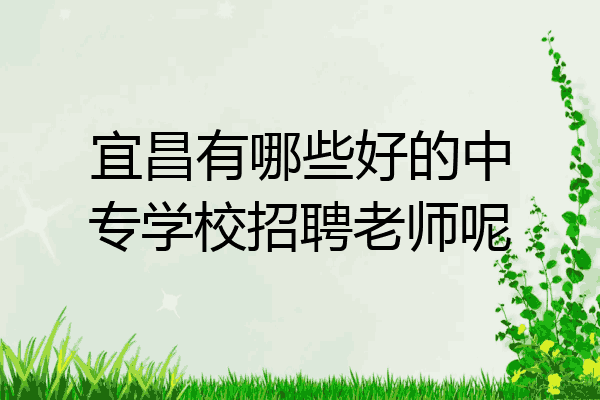 宜昌有哪些好的中专学校招聘老师呢
