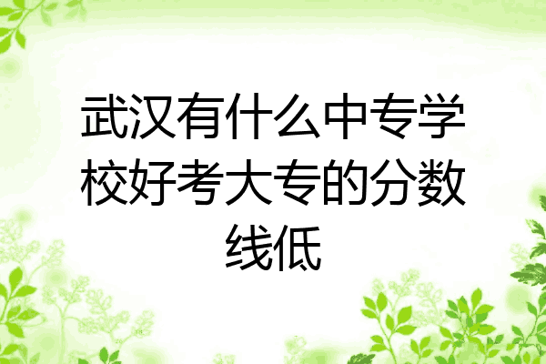 武汉有什么中专学校好考大专的分数线低