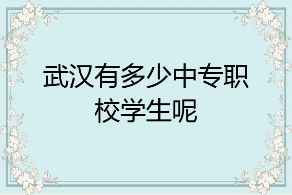 武汉有多少中专职校学生呢