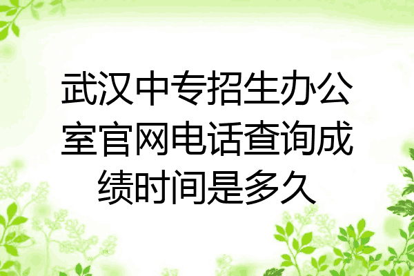 武汉中专招生办公室官网电话查询成绩时间是多久