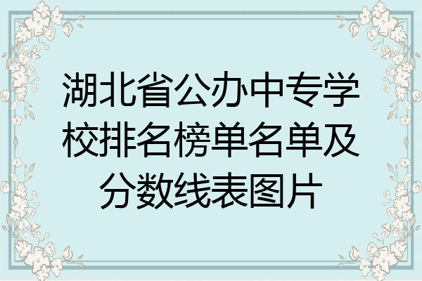 湖北省公办中专学校排名榜单名单及分数线表图片