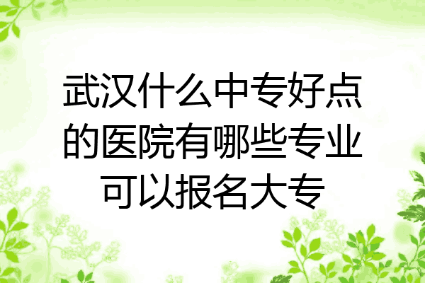 武汉什么中专好点的医院有哪些专业可以报名大专