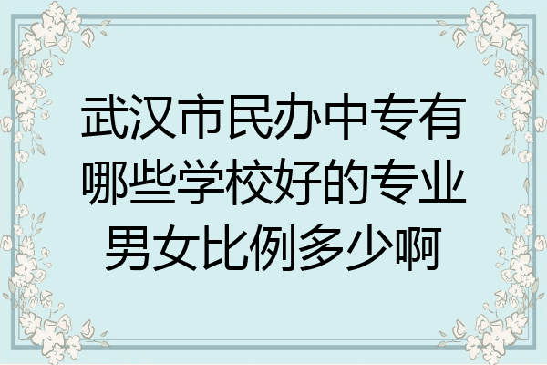 武汉市民办中专有哪些学校好的专业男女比例多少啊