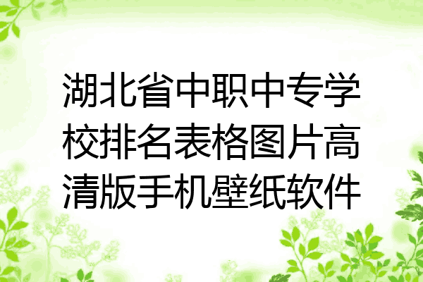 湖北省中职中专学校排名表格图片高清版手机壁纸软件