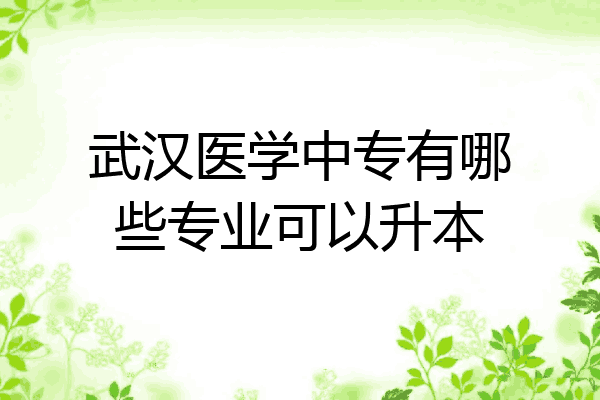 武汉医学中专有哪些专业可以升本