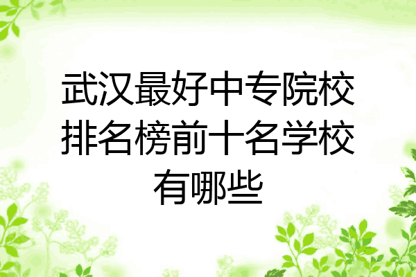 武汉最好中专院校排名榜前十名学校有哪些