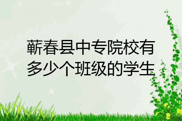 蕲春县中专院校有多少个班级的学生