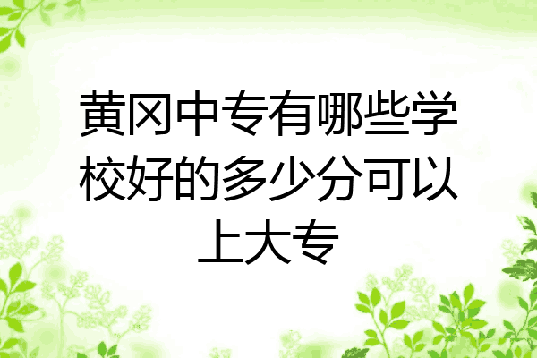 黄冈中专有哪些学校好的多少分可以上大专