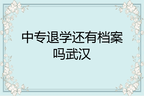 中专退学还有档案吗武汉