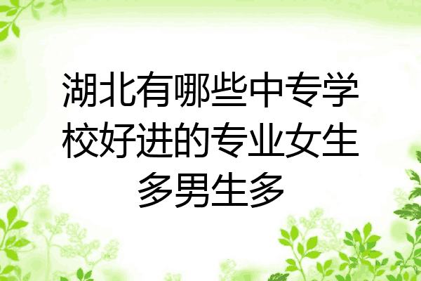 湖北有哪些中专学校好进的专业女生多男生多