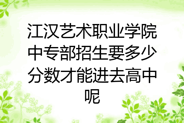 江汉艺术职业学院中专部招生要多少分数才能进去高中呢