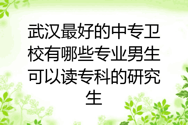 武汉最好的中专卫校有哪些专业男生可以读专科的研究生
