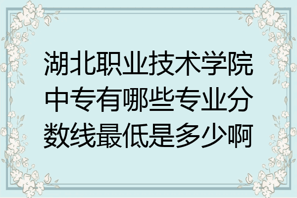湖北职业技术学院中专有哪些专业分数线最低是多少啊