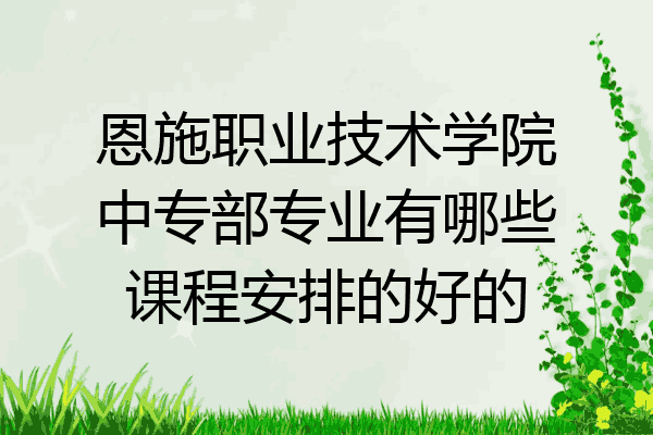 恩施职业技术学院中专部专业有哪些课程安排的好的