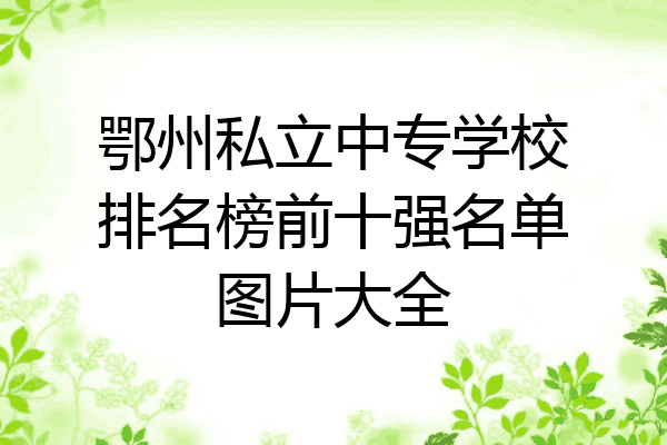 鄂州私立中专学校排名榜前十强名单图片大全