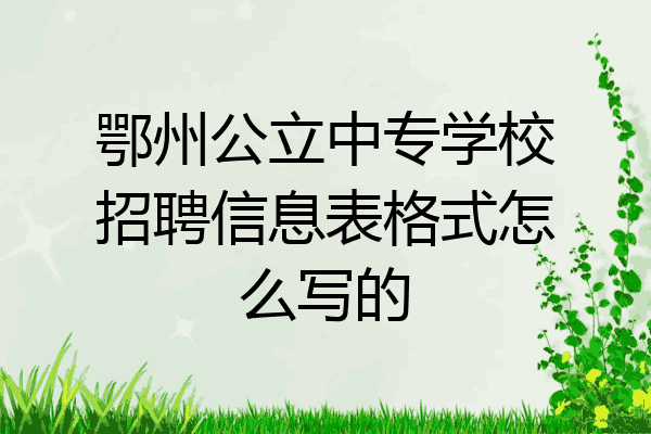 鄂州公立中专学校招聘信息表格式怎么写的