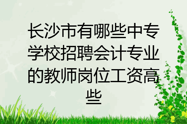 长沙市有哪些中专学校招聘会计专业的教师岗位工资高些