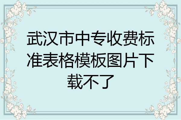 武汉市中专收费标准表格模板图片下载不了