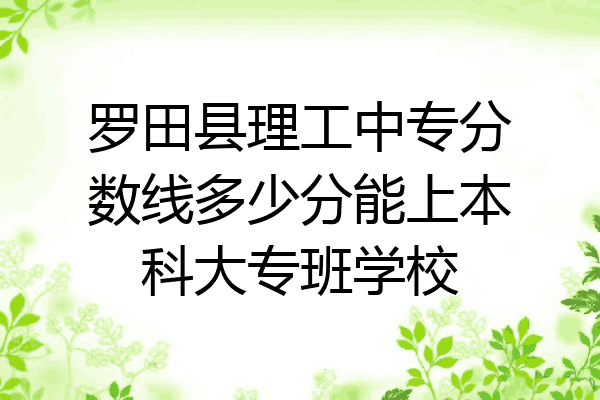 罗田县理工中专分数线多少分能上本科大专班学校